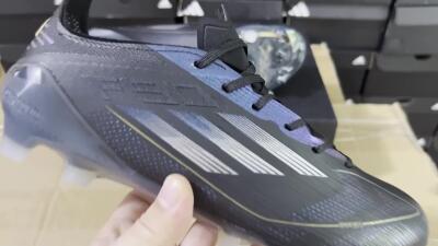 Adidas F50 Elite FG Low-Tops Soccer Cleats - Black/Silver/Purple