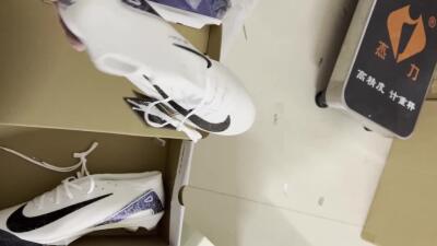 Nike Air Zoom Mercurial Superfly 10 Elite FG High-Tops Soccer Cleats - White/Black/Blue