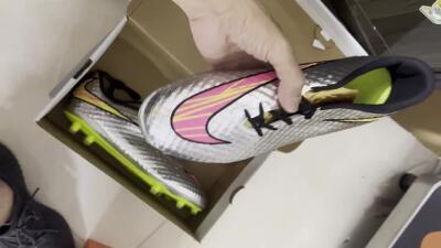 Neymar x Nike Hypervenom Phantom Liquid Diamond FG Low-Tops Soccer Cleats - Silver/Yellow/Pink/Gold