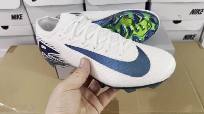 Nike Air Zoom Mercurial Vapor 16 Elite FG Low-Tops Soccer Cleats - White/Blue/Gold