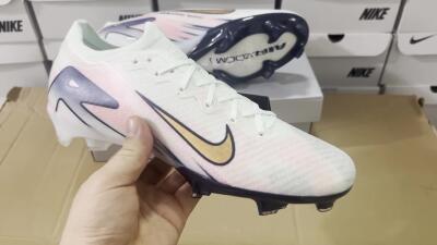 Nike Air Zoom Mercurial Vapor 16 Elite FG Low-Tops Soccer Cleats - White/Pink/Blue