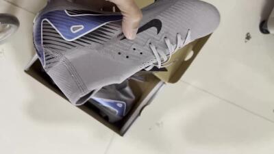 Nike Air Zoom Mercurial Superfly 10 Elite FG High-Tops Soccer Cleats - Grey/Black/White/Gold