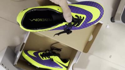 Nike Hypervenom Phantom FG Low-Tops Soccer Cleats - Purple/Yellow/Black
