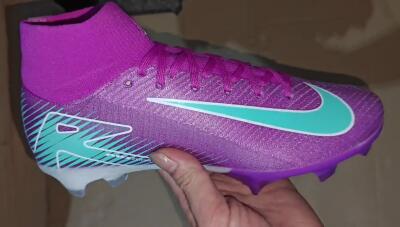 Nike Air Zoom Mercurial Superfly 10 Elite FG High-Tops Soccer Cleats - Purple/Green