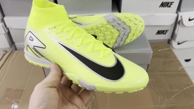 Nike Air Zoom Mercurial Superfly 10 Elite TF High-Tops Soccer Shoes - Yellow/Silver/Black