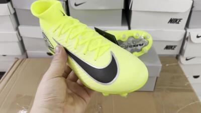 Nike Air Zoom Mercurial Superfly 10 Elite AG High-Tops Soccer Cleats - Yellow/Silver/Black
