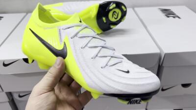 Nike Phantom Luna Elite FG Low-Tops Soccer Cleats - Grey/Yellow/Black