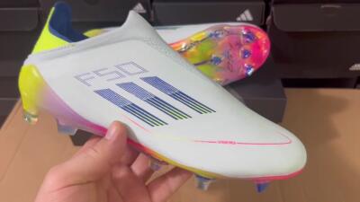 Adidas F50 Elite Laceless FG Low-Tops Soccer Cleats - Jade/Blue/Yellow