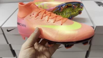 Nike Air Zoom Mercurial Superfly 10 Elite FG High-Tops Soccer Cleats - Orange/Yellow/Black