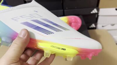 Adidas F50+ Lightstrike Pro Laceless FG Low-Tops Soccer Cleats - Jade/Rainbow