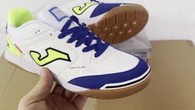 Joma Top Flex 920 IC Low-Tops Soccer Shoes - White/Blue/Yellow