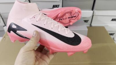 Nike Air Zoom Mercurial Superfly 10 Elite FG High-Tops Soccer Cleats - Pink/Red/Black