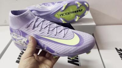 Nike Air Zoom Mercurial Superfly 10 Elite FG High-Tops Soccer Cleats - Purple/Yellow/White