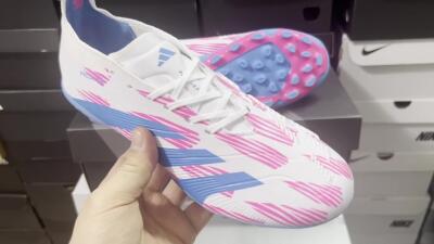 Adidas Predator Elite 24 MG Low-Tops Soccer Cleats - White/Blue/Pink