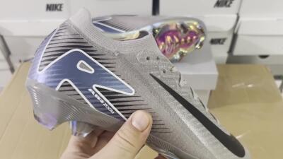 Nike Air Zoom Mercurial Vapor 16 Elite FG Low-Tops Soccer Cleats - Grey/Black/Blue