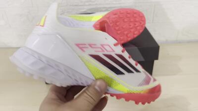 Adidas F50 Elite TF Low-Tops Soccer Shoes - White/Red/Yellow