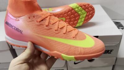 Nike Air Zoom Mercurial Superfly 9 Elite TF High-Tops Soccer Shoes - Red/Yellow/White