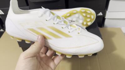 Adidas F50 Elite MG Low-Tops Soccer Cleats - White/Gold