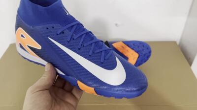 Nike Air Zoom Mercurial Superfly 10 Elite TF High-Tops Soccer Shoes - Blue/White/Orange