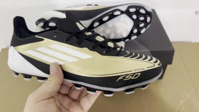 Adidas F50 Elite Messi MG Low-Tops Soccer Cleats - Gold/Black/White