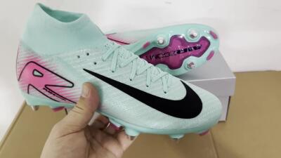 Nike Air Zoom Mercurial Superfly 10 Elite SG High-Tops Soccer Cleats - Jade/Black/Pink