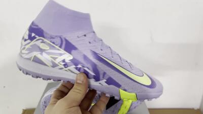 Nike Air Zoom Mercurial Superfly 10 Elite TF Low-Tops Soccer Shoes - Purple/Yellow/White