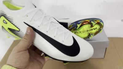 Nike Air Zoom Mercurial Vapor 16 Elite FG Low-Tops Soccer Cleats - White/Black/Yellow