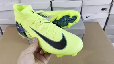 Nike Air Zoom Mercurial Superfly 10 Elite FG High-Tops Soccer Cleats - Yellow/Black/Blue