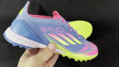 Adidas F50 Elite TF Low-Tops Soccer Shoes - Blue/Pink/Yellow