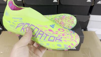 Adidas Predator Elite Laceless FG Low-Tops Soccer Cleats - Yellow/Red/Purple