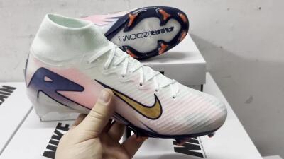 Nike Air Zoom Mercurial Superfly 10 Elite FG High-Tops Soccer Cleats - Jade/Pink/Gold