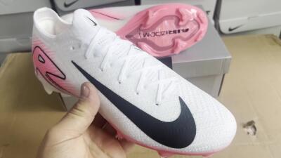 Nike Air Zoom Mercurial Vapor 16 Elite FG Low-Tops Soccer Cleats - White/Black/Pink