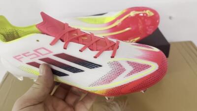 Adidas F50 Elite FG Low-Tops Soccer Cleats - White/Red/Yellow
