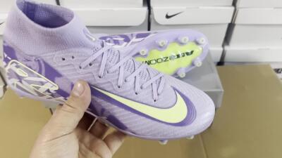 Nike Air Zoom Mercurial Superfly 10 Elite AG High-Tops Soccer Cleats - Purple/Yellow/Blue