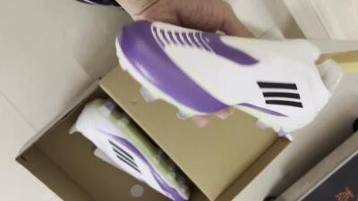 Messi x Adidas F50 Elite Laceless FG Low-Tops Soccer Cleats - White/Black/Purple