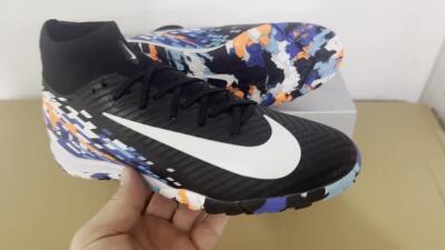 Nike Air Zoom Mercurial Superfly 10 Elite TF High-Tops Soccer Shoes - Black/Blue/Orange