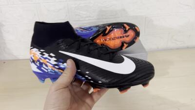 Nike Air Zoom Mercurial Superfly 10 Elite FG High-Tops Soccer Cleats - Black/Blue/Orange