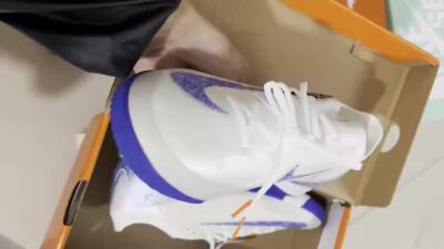 Nike Air Zoom Mercurial Vapor 16 Elite IC Low-Tops Soccer Shoes - Beige/Blue/White