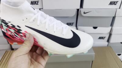 Nike Air Zoom Mercurial Superfly 10 Elite FG High-Tops Soccer Cleats - White/Black/Red