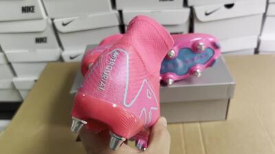 Nike Air Zoom Mercurial Superfly 10 Elite SG High-Tops Soccer Cleats - Pink/Jade