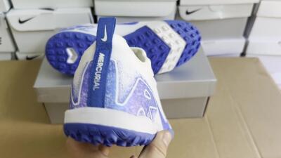 Nike Air Zoom Mercurial Vapor 16 Pro TF Low-Tops Soccer Shoes - White/Blue