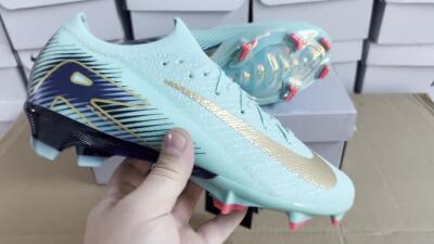 Nike Air Zoom Mercurial Vapor 16 Elite FG Low-Tops Soccer Cleats - Jade/Gold/Blue