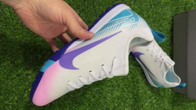 Nike Air Zoom Mercurial Vapor 16 Pro TF Low-Tops Soccer Shoes - White/Purple/Pink/Jade