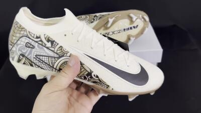 Nike Air Zoom Mercurial Vapor 16 Elite FG Low-Tops Soccer Cleats - Beige/Black/White