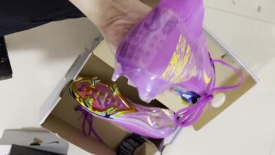 Nike Air Zoom Mercurial Superfly 10 Elite FG High-Tops Soccer Cleats - Purple/Yellow/Gold