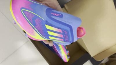 Adidas F50+ Elite Lightstrike Pro FG Low-Tops Soccer Cleats - Blue/Yellow/Pink