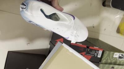 Nike Air Zoom Mercurial Superfly 10 Elite FG High-Tops Soccer Cleats - White/Purple/Jade