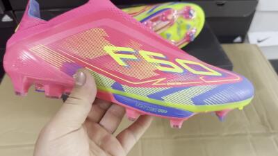 Adidas F50+ Elite Laceless FG Low-Tops Soccer Cleats - Red/Yellow/Blue