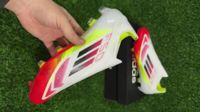 Adidas F50 Elite Laceless FG Low-Tops Soccer Cleats - White/Red/Yellow