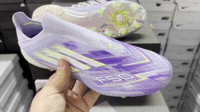 Adidas F50+ Elite Laceless FG Low-Tops Soccer Cleats - Blue/White/Yellow